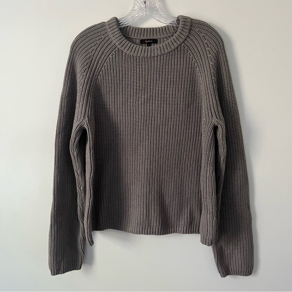 Quince Gray Crew Neck Sweater